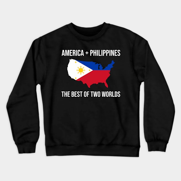 America + Philippines for proud Filipino Americans Crewneck Sweatshirt by c1337s